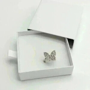 Gorgeous butterfly  pink colored stone adjustable top ring